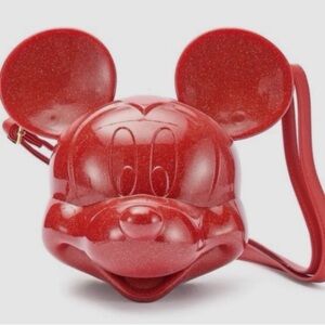 Disney parks loungefly Mickey head figural bag red glitter